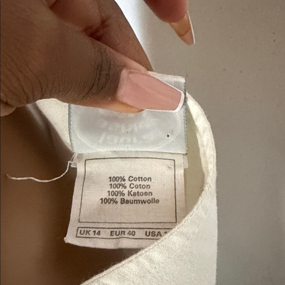 Laura Ashley Cream Button-Front Midi Dress, Fits S-M - Picture 5 of 10